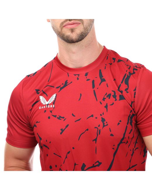 Castore Red Training Printed T-shirt for men