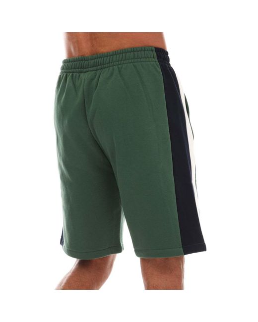 Lacoste Green Brushed Fleece Colourblock Shorts for men