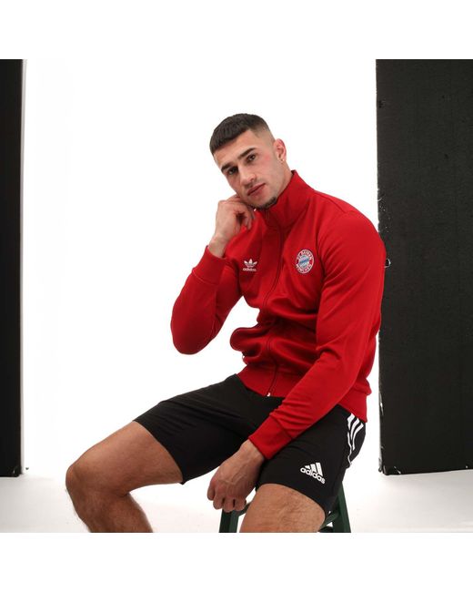 Adidas Red Fc Bayern Essentials Trefoil Track Top for men