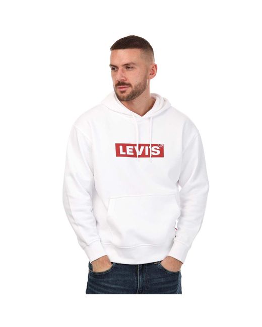 Levi's White Relaxed Graphic Hoody for men