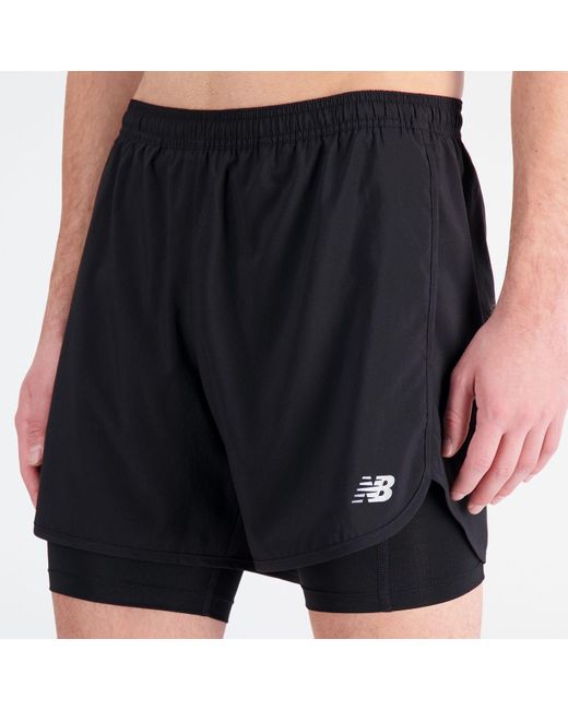 New Balance Black Accelerate Pacer 5 Inch 2-in-1 Shorts for men