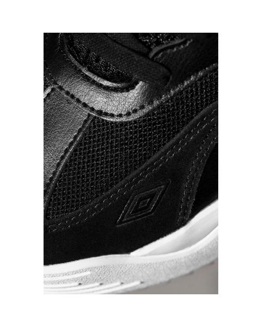 Umbro Black Exert Max Low Top Leather & Suede Trainers for men