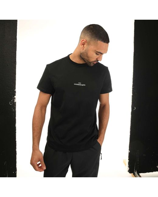 Maison Margiela Black Embroidered Text Logo T-shirt for men