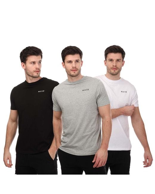Nicce London Multicolor Sully 3 Pack T-shirts for men