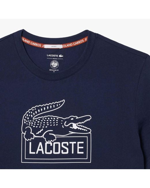 Lacoste Blue Roland-garros Edition Ultra Dry Tennis T-shirt for men