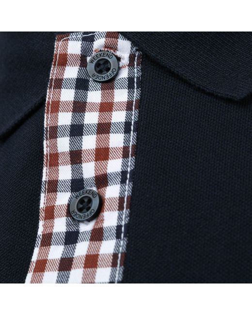 Weekend Offender Black Teresina Check Trim Polo Shirt for men
