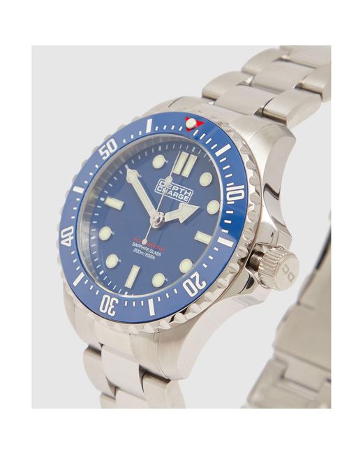 DEPTH CHARGE Blue 41mm Automatic Watch for men