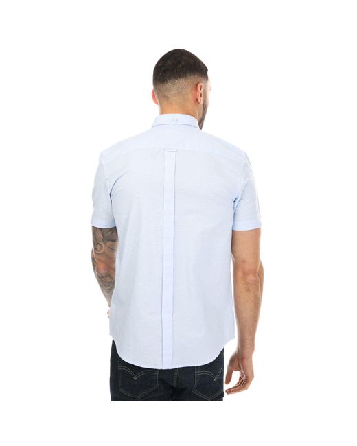 Ben Sherman Blue Short Sleeve Oxford Shirt for men