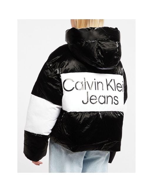 Calvin Klein Black Cropped Puffer Jacket