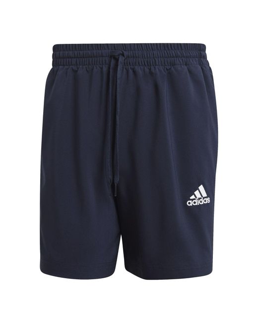 Adidas Blue Essentials Chelsea Small Logo Shorts for men