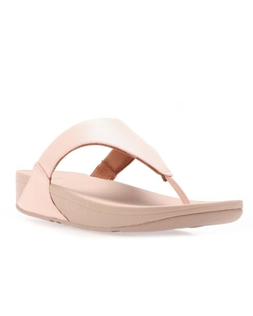 Fitflop Pink Lulu Leather Toe Thong Sandals