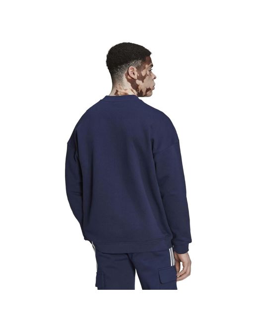 Adidas Originals Blue Adicolor Classics Lock-Up Trefoil Sweatshirt for men