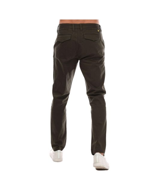 Lyle & Scott Black Straight Fit Chino Trousers for men