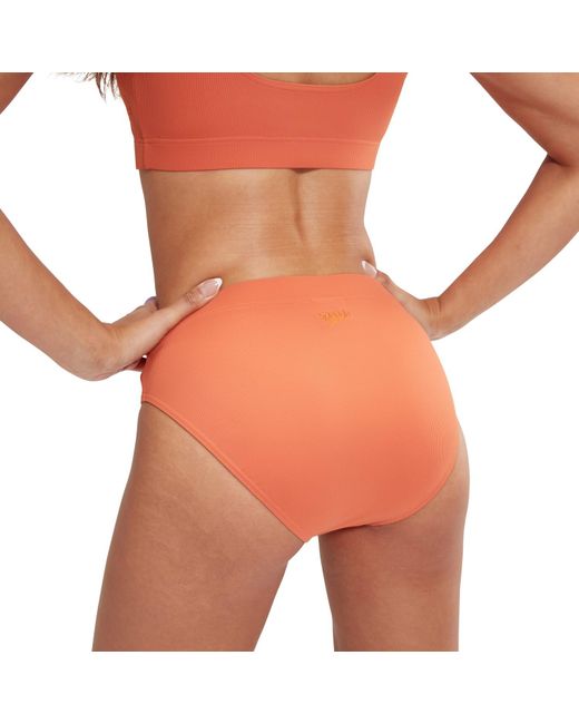 Speedo Orange Textured Deep U-back Bikini