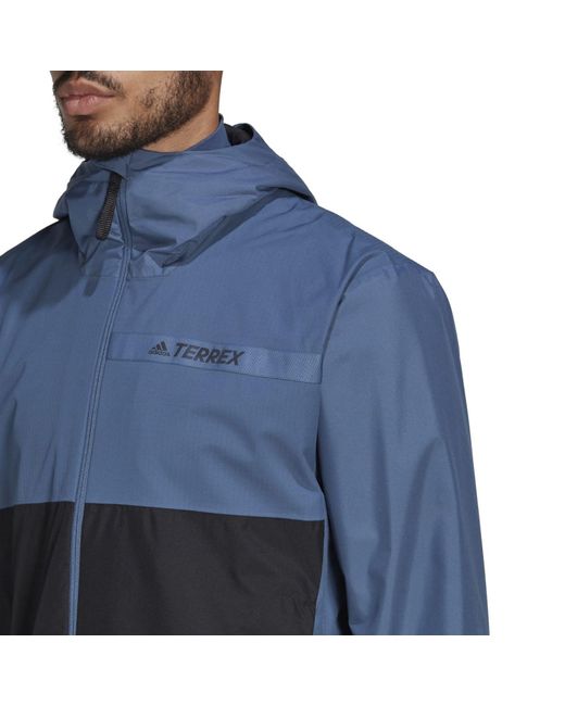 Adidas Blue Terrex Multi Rain.rdy 2-layer Rain Jacket for men