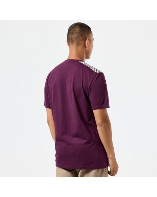 Weekend Offender Purple Diaz Check Detail T-Shirt for men