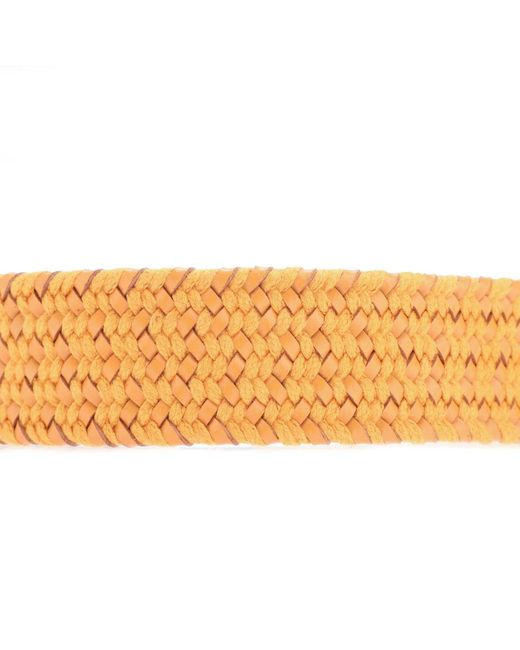 Ted Baker Yellow Galan Leather Woven Belt for men