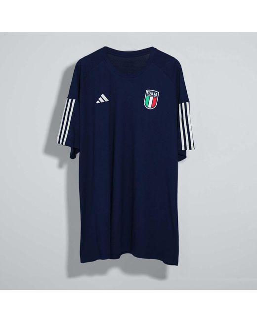 Adidas Blue Italy Tiro 23 Cotton T-shirt for men