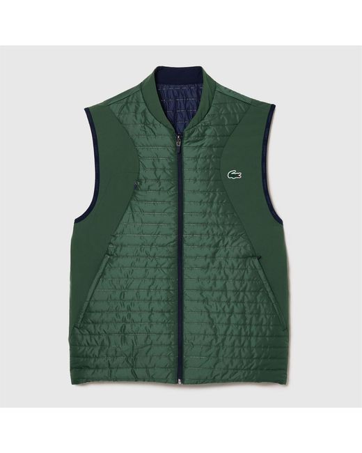 Lacoste Green Lightweight Reversible Padded Vest for men