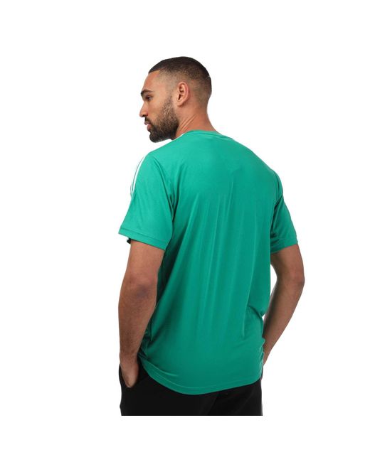 Adidas Green Base 3 Stripes T-shirt for men