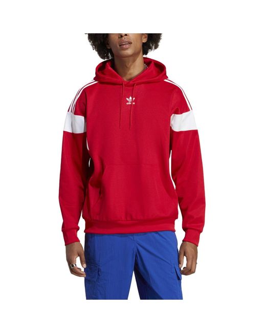 Adidas Originals Red Cutline Pullover Hoodie for men