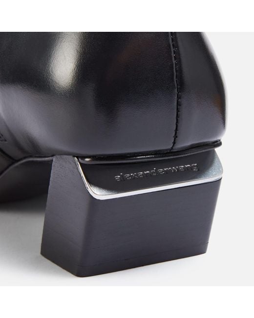 Alexander Wang Black Toni 45 Leather Heeled Boots Size 5