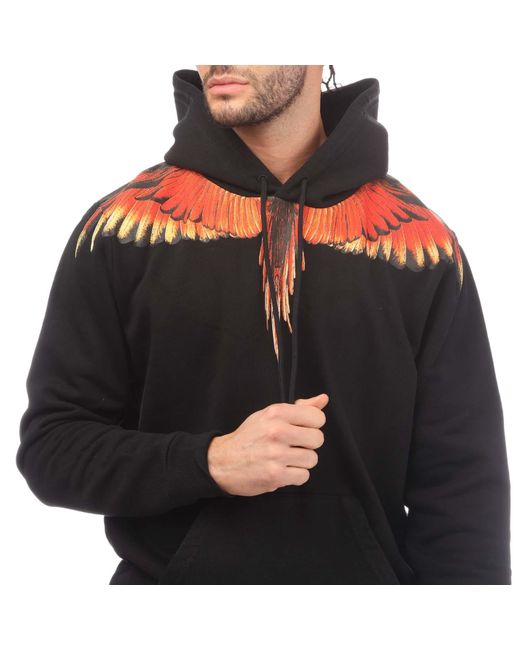 Marcelo Burlon Black Icon Wings Regular Hoodie for men