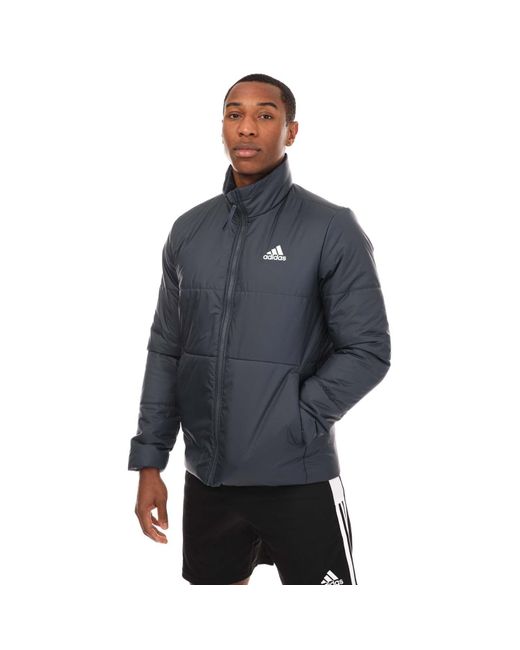 adidas black jacket with blue stripes