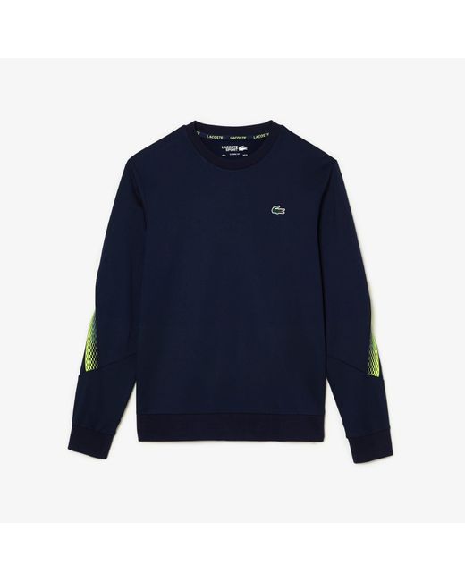 Lacoste Blue Tennis Classic Fit Logo Stripe Sweatshirt for men