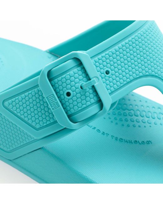Fitflop Blue Iqushion Adjustable Buckle Flip-flops