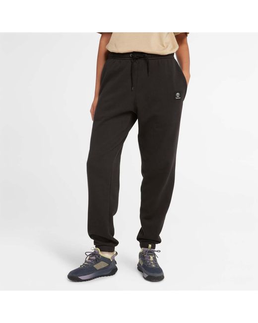 Timberland Black Woven Badge Sweatpants for men