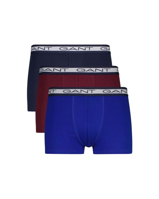 Gant Blue 3-pack Cotton Blend Core Trunks for men