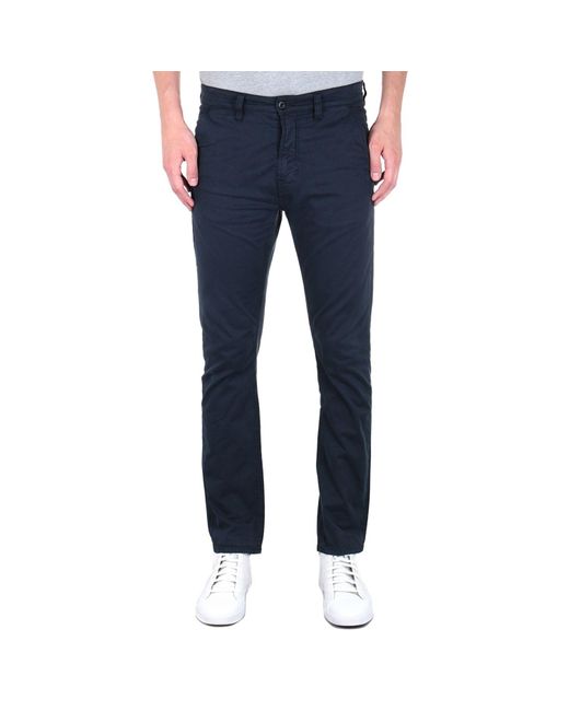 Nudie Jeans Blue Co Slim Adam Stretch Cotton Chinos for men