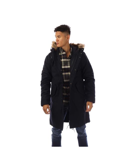 Fred Perry Zip-In Liner Parka Jacket in Black for Men | Lyst UK