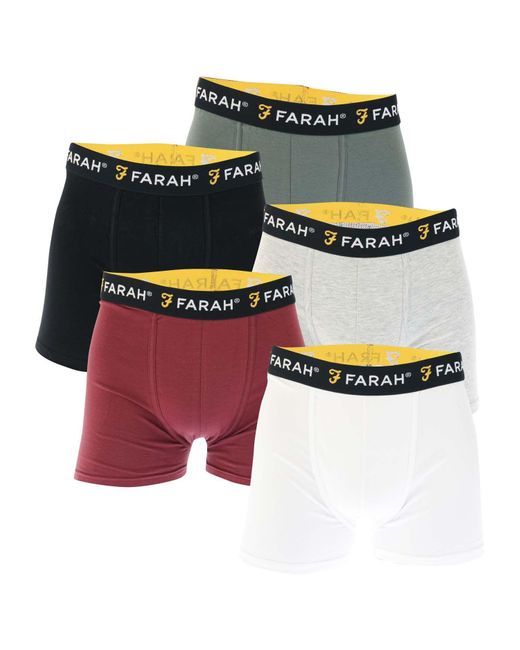Farah Multicolor Gavier 5 Pack Boxer Shorts for men