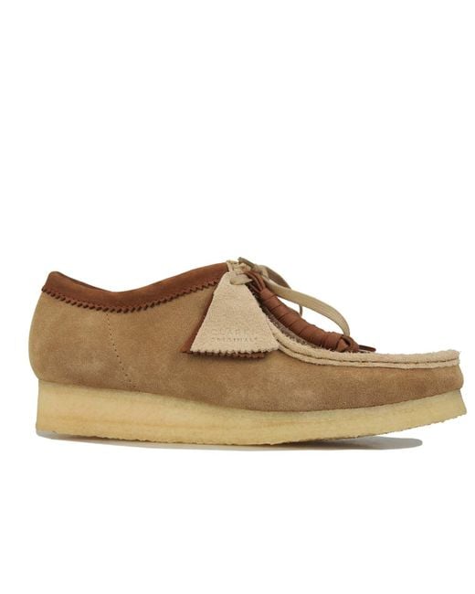 Clarks Brown Wallabee Sandstone Combi Shoes for men