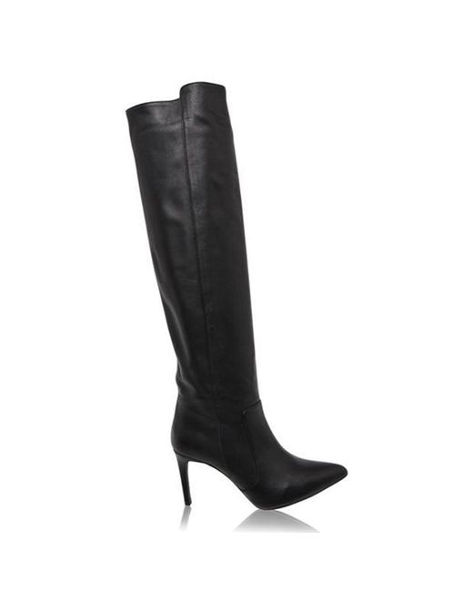 Reiss Black Zinnia Knee High Leather Boots