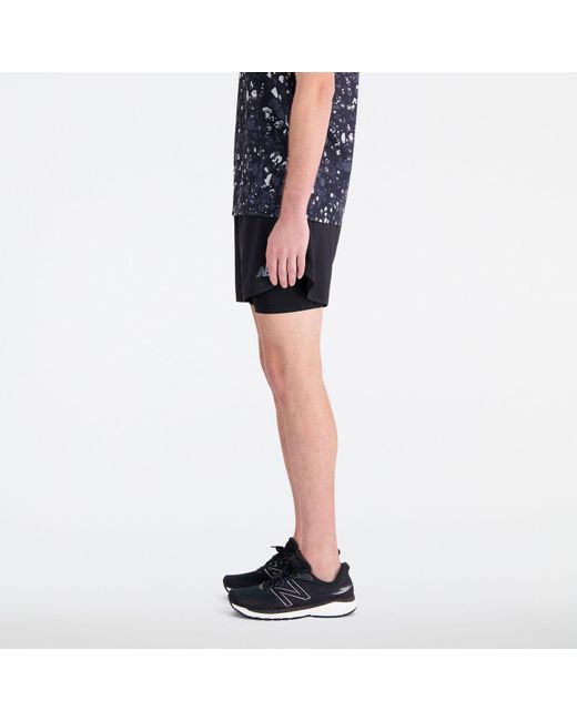 New Balance Black Accelerate Pacer 5 Inch 2-in-1 Shorts for men