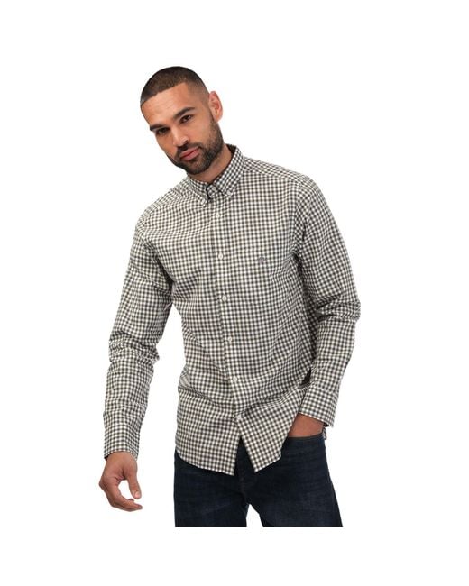 Gant Gray Regular Fit Gingham Poplin Shirt for men