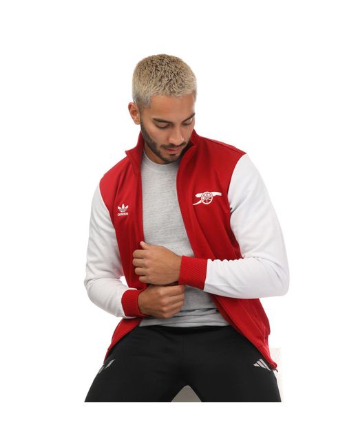 Adidas Red Arsenal Essentials Trefoil Track Top for men