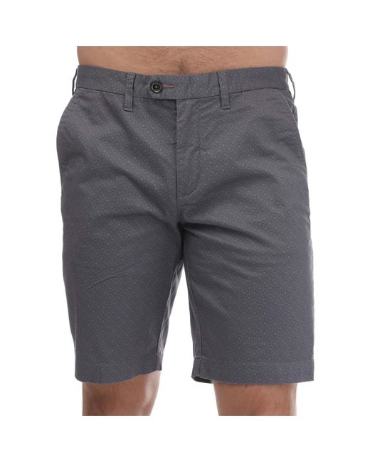 Ted Baker Gray Geo Print Shorts for men
