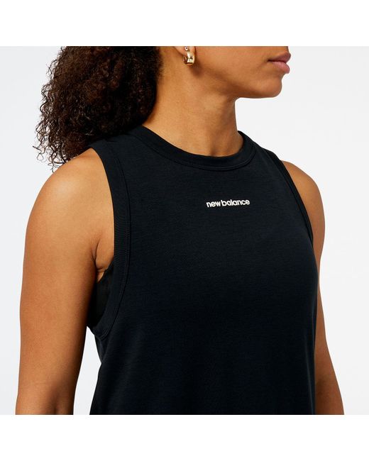 New Balance Black Achiever Tank With Dri-release In Poly Knit