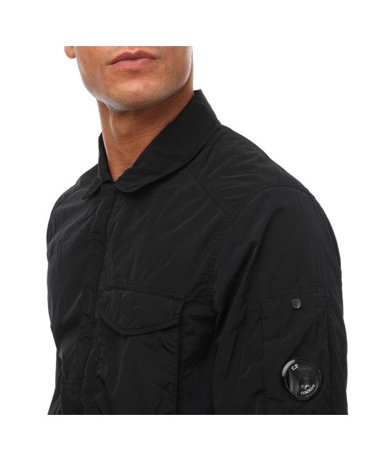 C P Company Black Chrome-r Pocket Overshirt for men