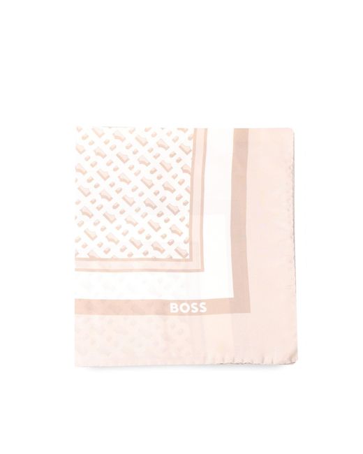 Boss Pink Lainy Monogram Scarf
