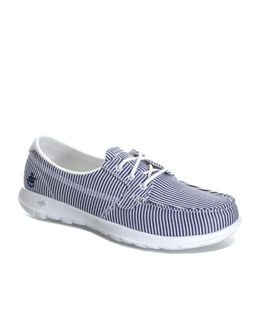 skechers boat shoes blue