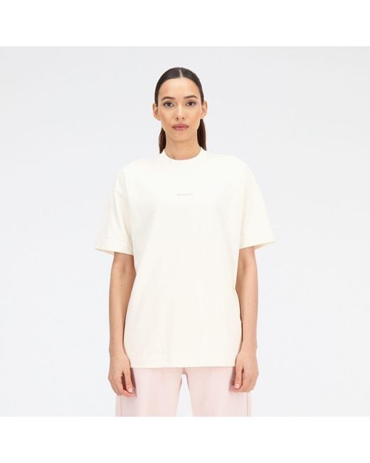 New Balance White Athletics Linear T-shirt