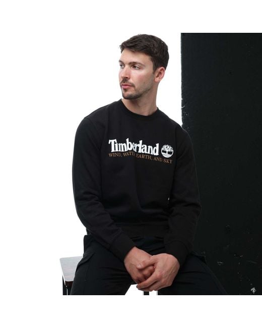 Timberland Black Regular Fit Crew Sweatshirt for men