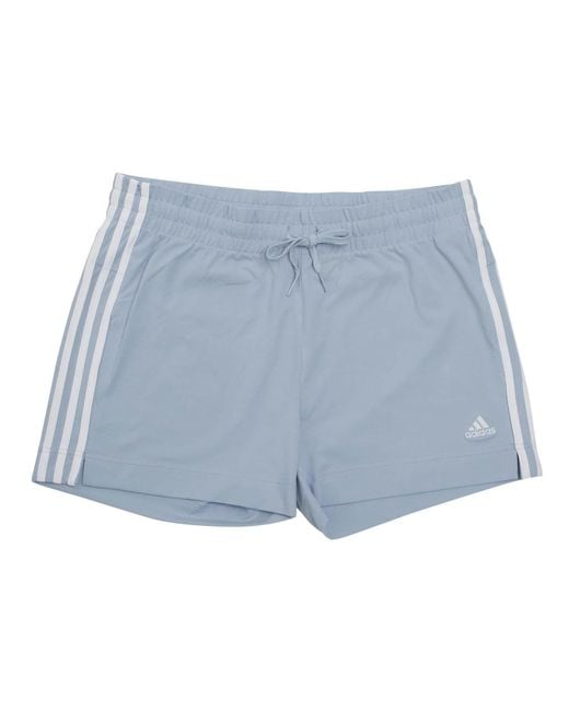 Adidas Blue Essentials Slim 3-stripes Shorts