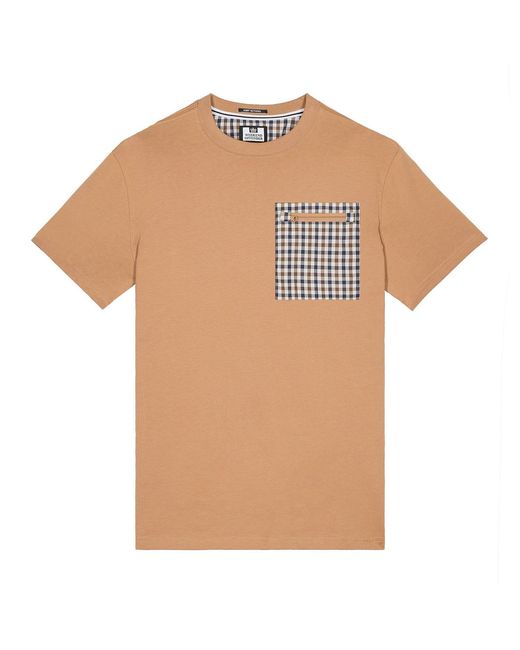 Weekend Offender Natural Gorman House Check Pocket T-Shirt for men