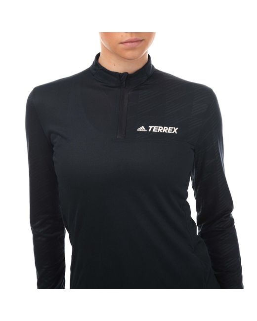 Adidas Black Terrex Multi Half Zip Long Sleeve Top
